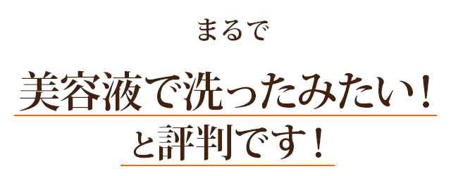 まるで美容液で洗ったみたいと評判です